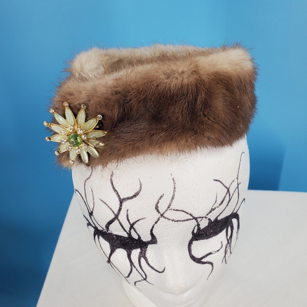 VINTAGE fox fur collar with brooch - Picture 2 of 8